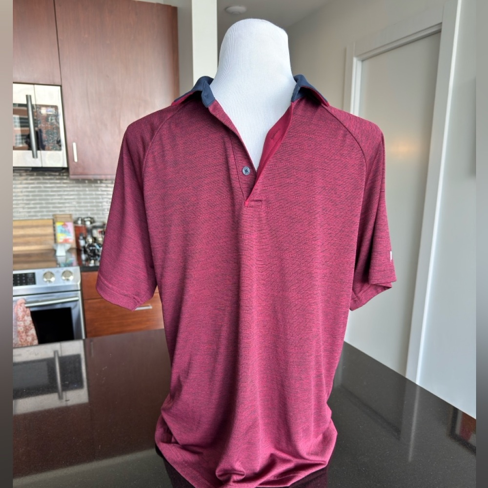 Prince Burgundy/Navy Performance Tennis Polo Medium | Check My Closet for More!